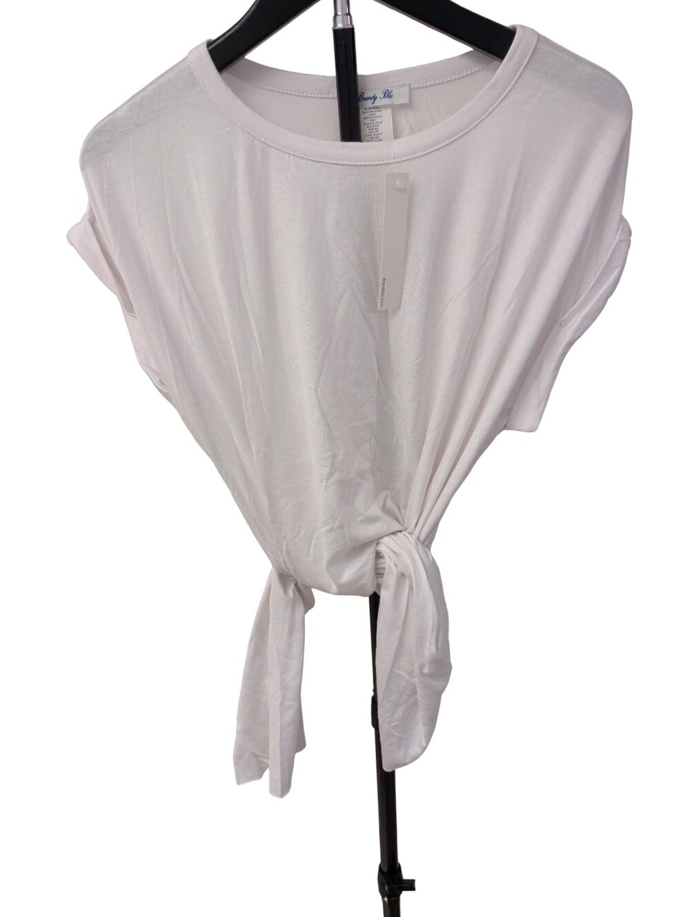 New Brandy Blu White Slit Back Rayon Tee